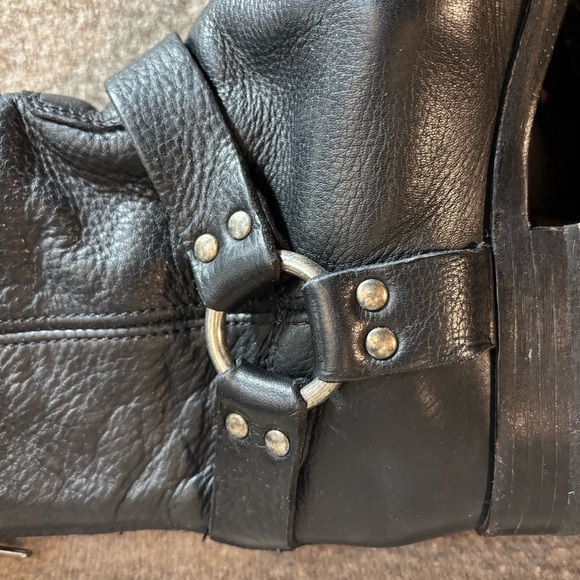 FRYE Sz 10B Harness Short Shaft Leather Boots With Zipper Back Closure - Picture 11 of 15